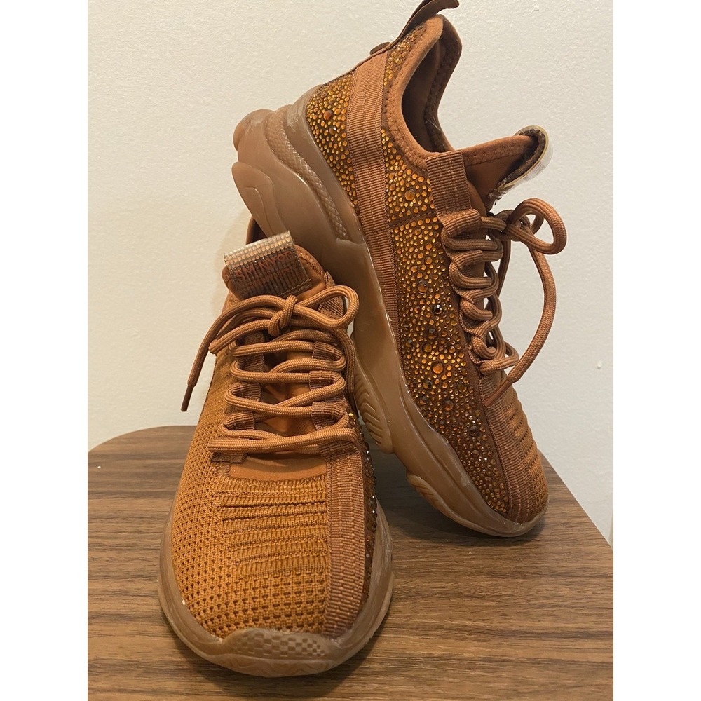 Steve Madden Women's Brown Multi Rhinestone Casual Sneakers Size 8M Maxima